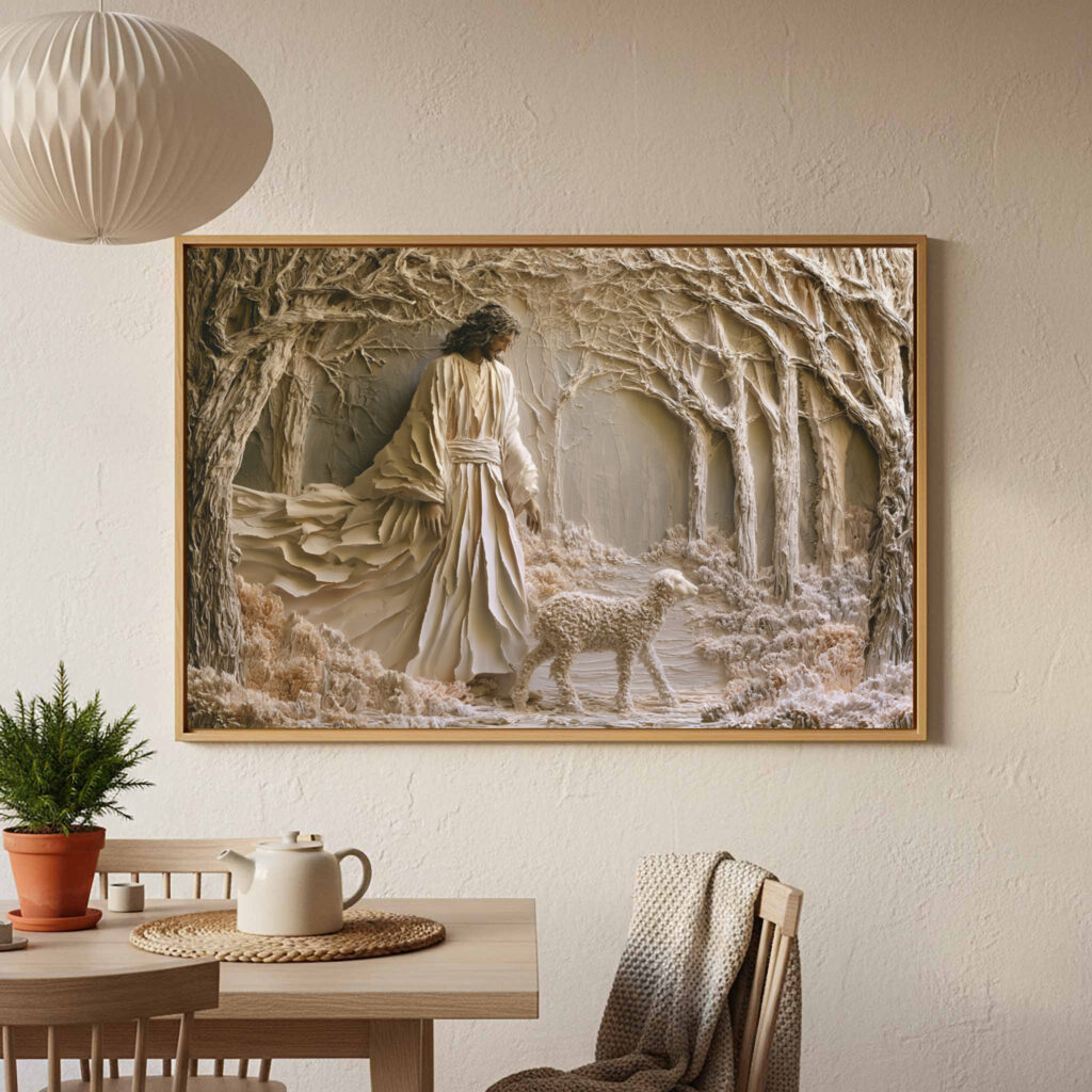 Sculpted Shepherd Relief